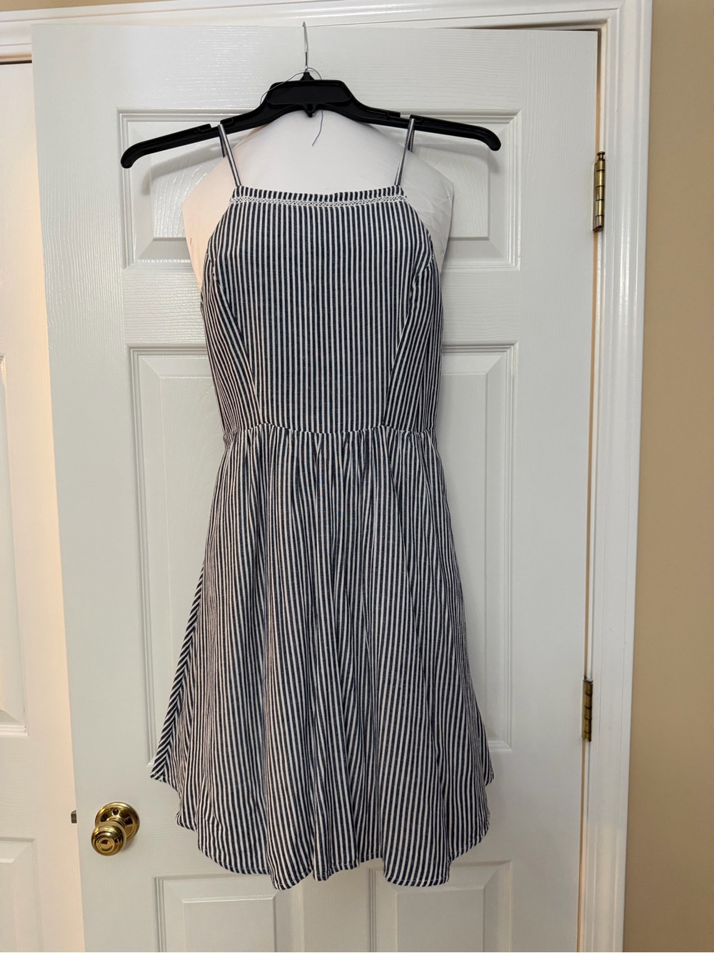 Navy and White Striped Sundress - Spaghetti Strap